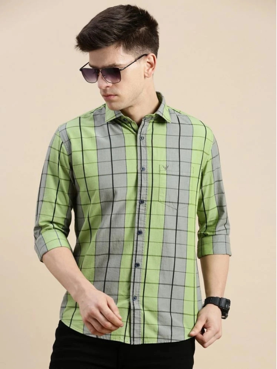 Showoff Cotton Blend Regular Fit Checks Full Sleeves Mens Casual Shirt - Green ( Pack of 1 ) - None