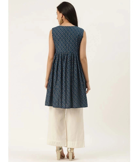 Kbz - Blue Rayon Womens Flared Kurti ( Pack of 1 ) - None