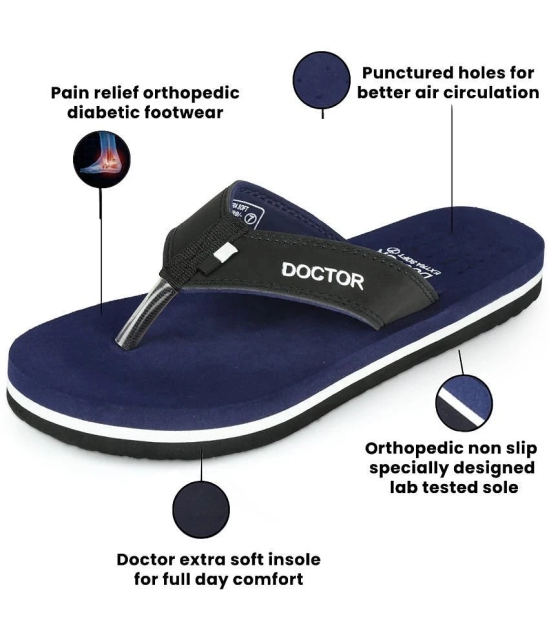 DOCTOR EXTRA SOFT - Blue Mens Thong Flip Flop - None