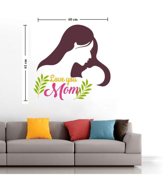 Asmi Collection Love You Mom Mothers Day Wall Sticker ( 61 x 60 cms )