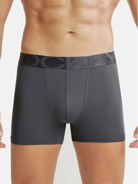 Jockey IC28 Men Tactel Microfiber Elastane Solid Trunk with Moisture Move Properties - Ebony - None