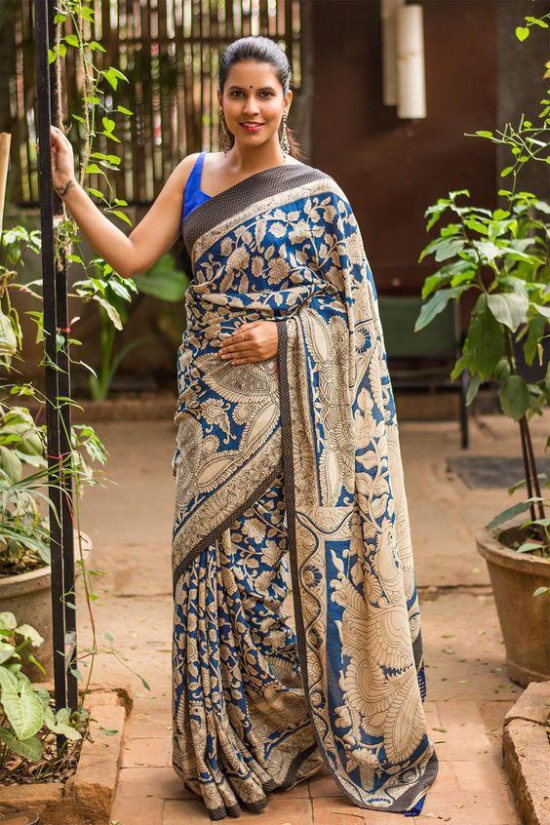 Buy Fawn Brown Linen Saree online-Karagiri