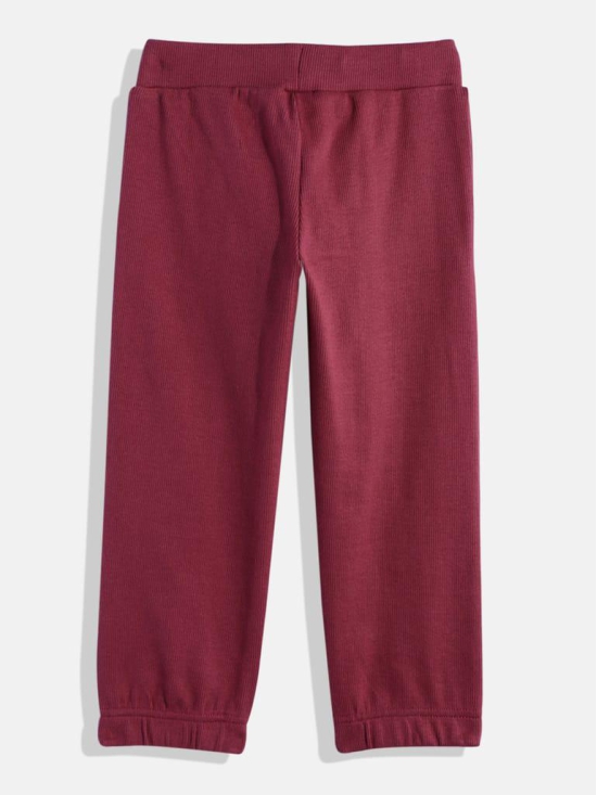 Girls Solid Cotton Track Pants