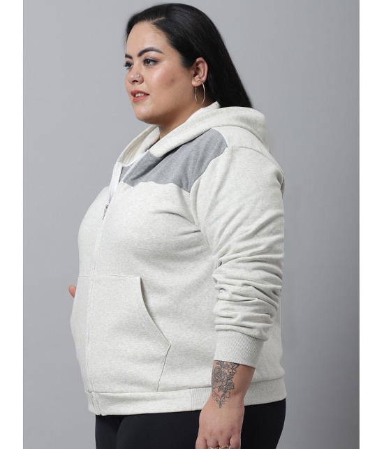 Rute Fleece White Hooded Sweatshirt - None