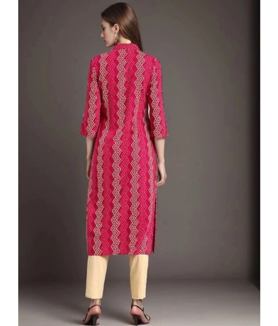 KIPEK Rayon Printed Shirt Style Womens Kurti - Red ( Pack of 1 ) - None