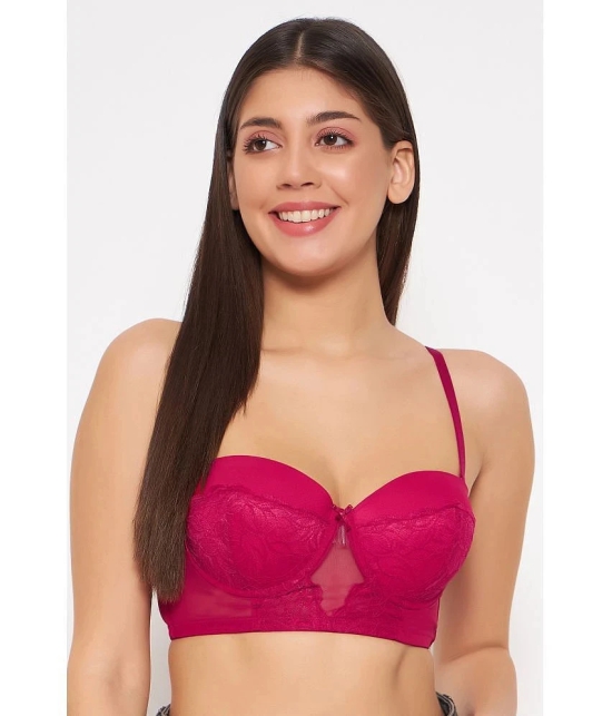 Clovia Pack of 1 Lace Womens Bralette Bra ( Red ) BR2000R04 - None