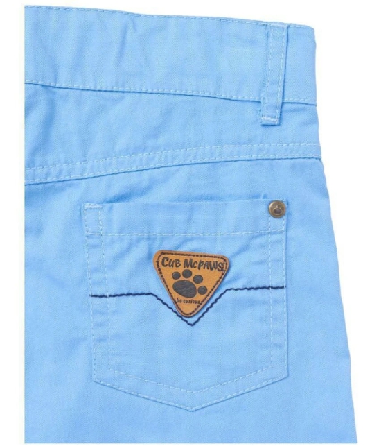 Cub McPaws Boys Regular Fit Sky Blue Fashion Shorts|Cotton | 4 - 12 Years - None