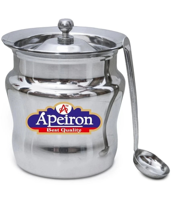 APEIRON - Silver Steel Food Container ( Pack of 1 ) - Silver