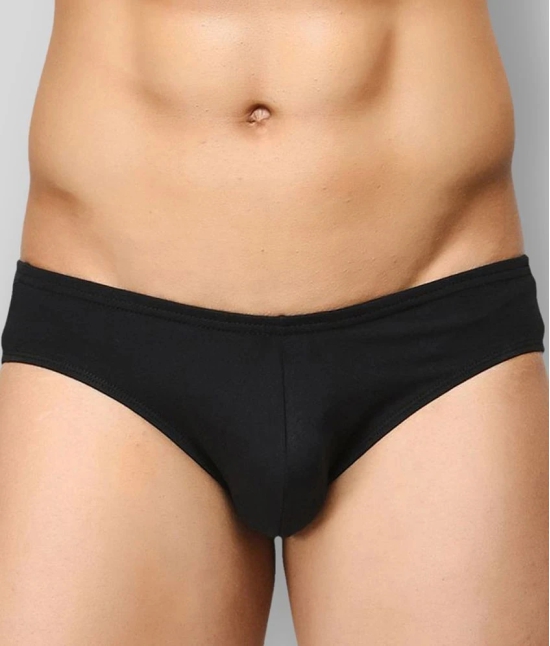 BASIICS By La Intimo - Black Cotton Mens Briefs ( Pack of 2 ) - S