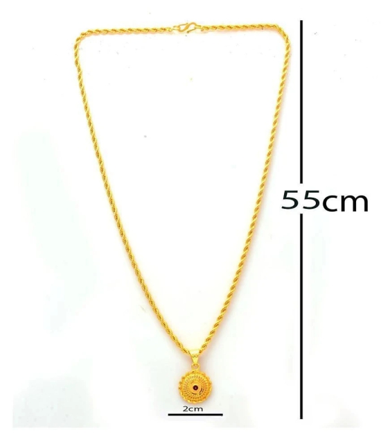 Jewar Mandi New Design Gold Plated Locket/Pendant with Rope/Rassi Chain Daily use for Men, Women & Girls, Boys - Golden