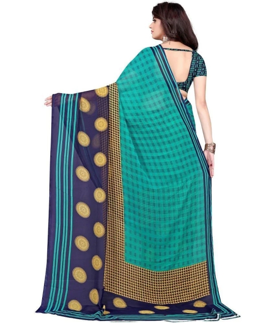 LEELAVATI - Green Georgette Saree With Blouse Piece ( Pack of 1 ) - Green