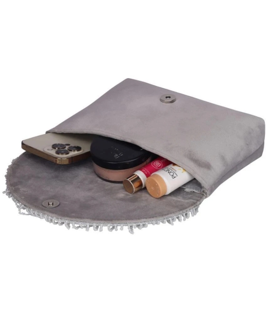 Nicoberry Silver Canvas Box Clutch - Silver