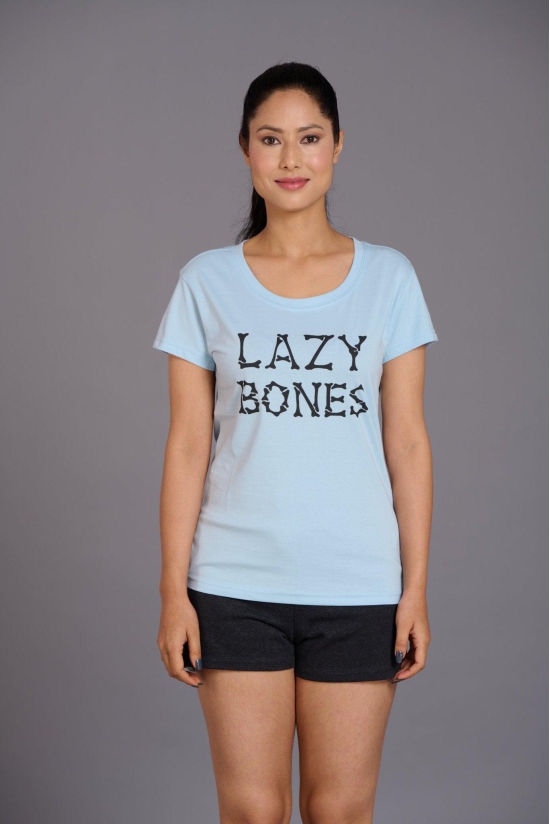 Lazy Bones Sky Blue T-Shirt for Women