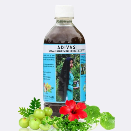 Adivasi Jeeva Sanjeevini Herbal Hair Growth oil - Ayurvedic Hair Growth oil-Buy 1 Get 1 Free