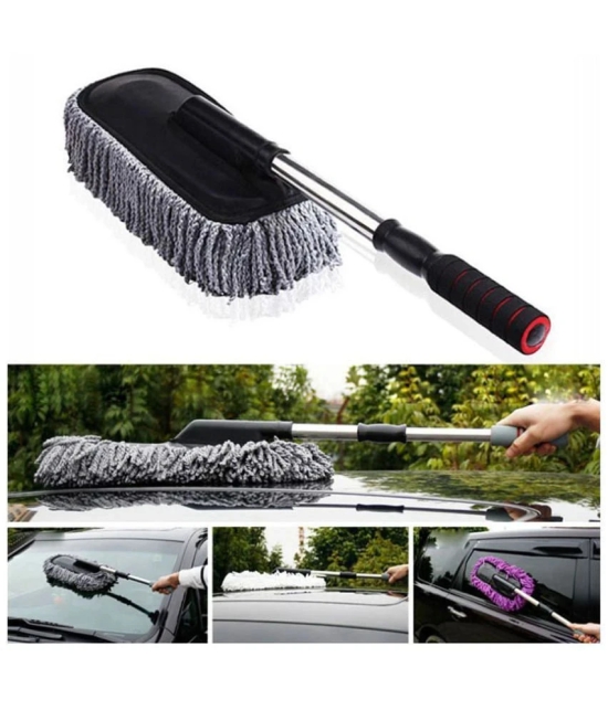 HOMETALES - Car Cleaning Combo Of Microfiber Sponge and Telescopic Extendable Duster for car accessories ( Pack of 2 )