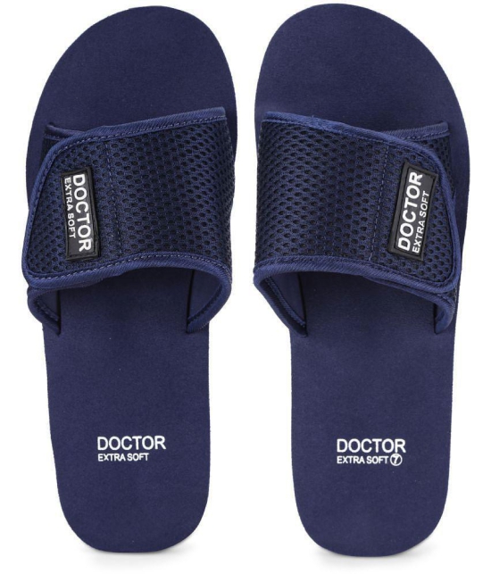 DOCTOR EXTRA SOFT - Navy Mens Slide Flip Flop - 11