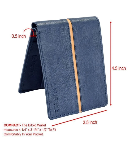 Laurels PU Blue Casual Regular Wallet