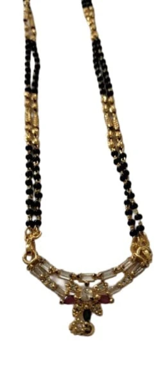 Gold Plated Traditional Indian Marathi Mangalsutra Necklace for Women