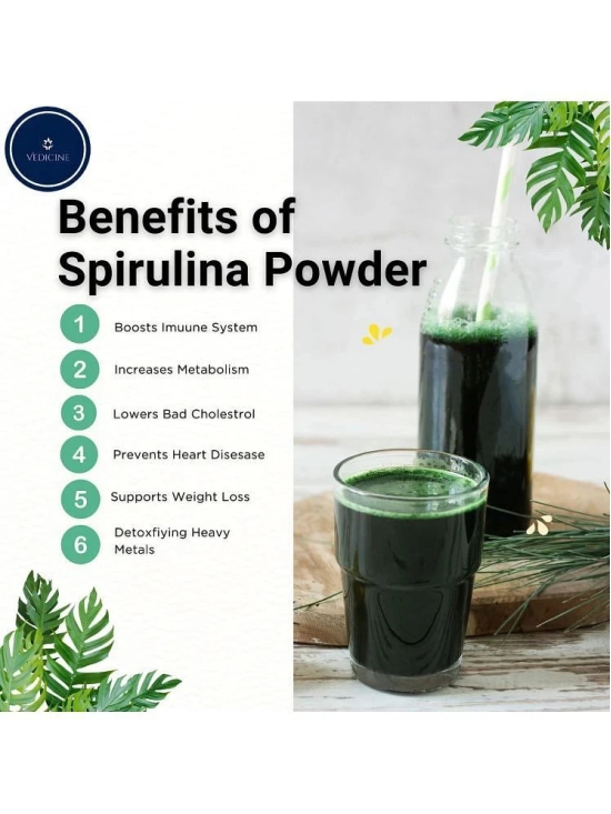 Vedicine Pure Spirulina Powder, Algae for Immunity, Digestion & Skin Health (150 g)