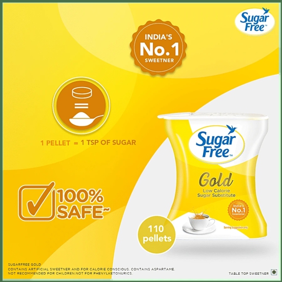 Sugar Free Gold Low Calorie Sweetener, 100 Pellets