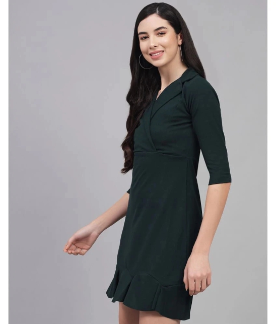 Addyvero Cotton Lycra Green Skater Dress - Single - XL