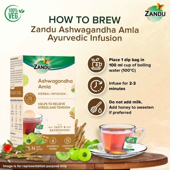 Ashwagandha Amla Herbal Infusion (25 Tea Bags)(Buy 1 Get 1)