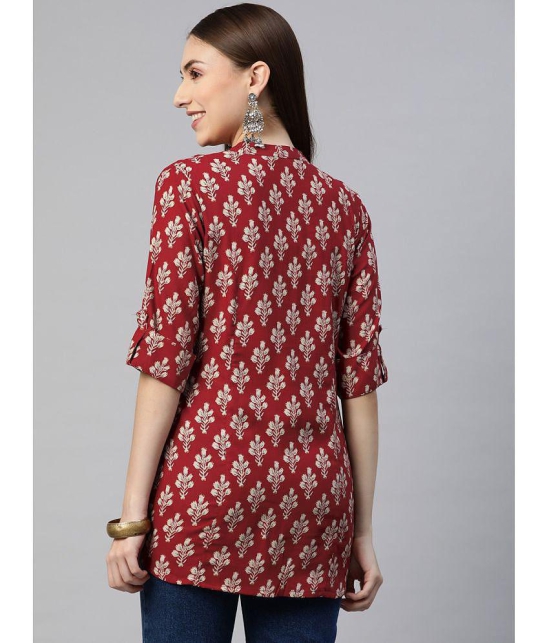 Divena - Maroon Rayon Women''s Tunic ( Pack of 1 ) - None