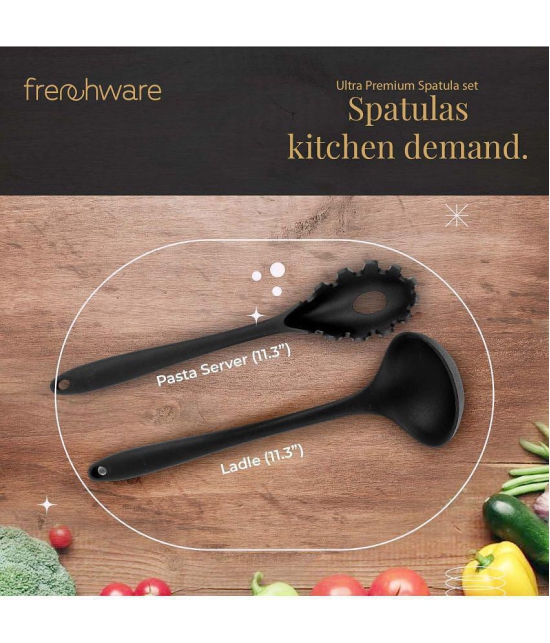 Frenchware - Black Silicone Wok Spatula ( Pack of 2 ) - Black