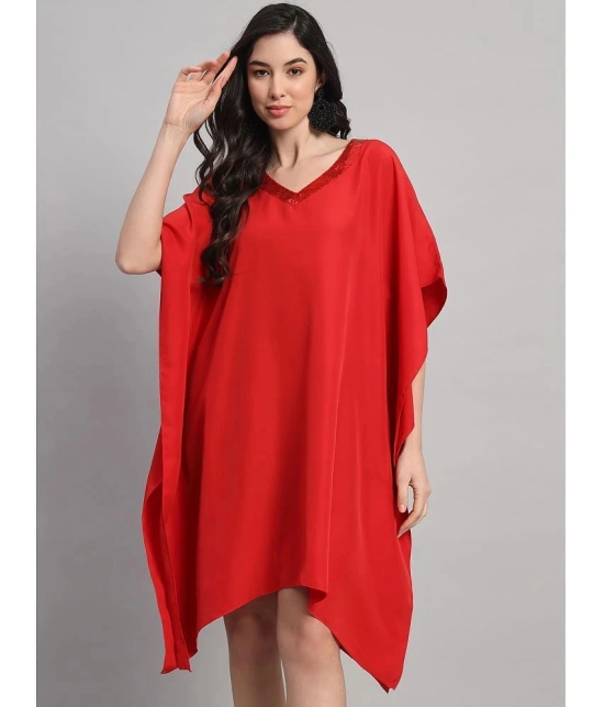 Curvydrobe Crepe Red Beach Dresses - Single - None