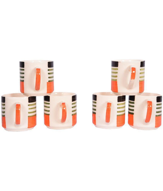 RAJ ROYAL Ceramic LINING CUP-150 Tea Cup 6 Pcs 150 ml - Multi Color