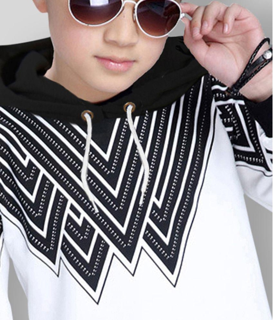 FORCE Kids Cotton hooded Tshirt Black::White 15-16 Years - None