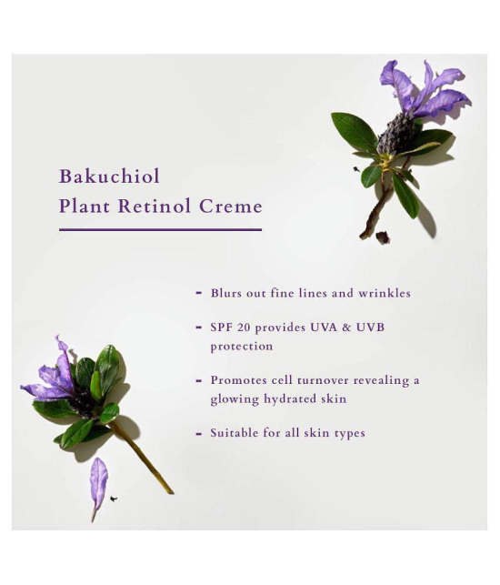 Lotus Organics+ Bakuchiol Plant Retinol Face Cream, 100% Organic Bakuchiol, SPF 20, PA+++, 50g