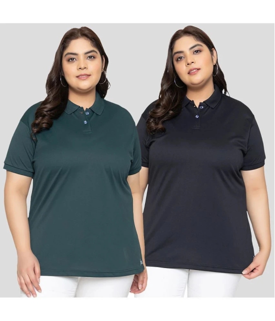 YHA - Black Cotton Blend Regular Fit Womens T-Shirt ( Pack of 2 ) - None