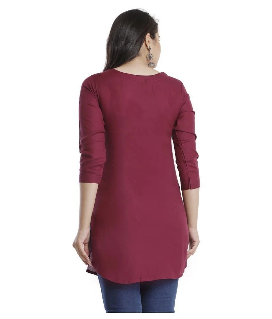 JC4U - Maroon Viscose Womens Straight Kurti - XXL