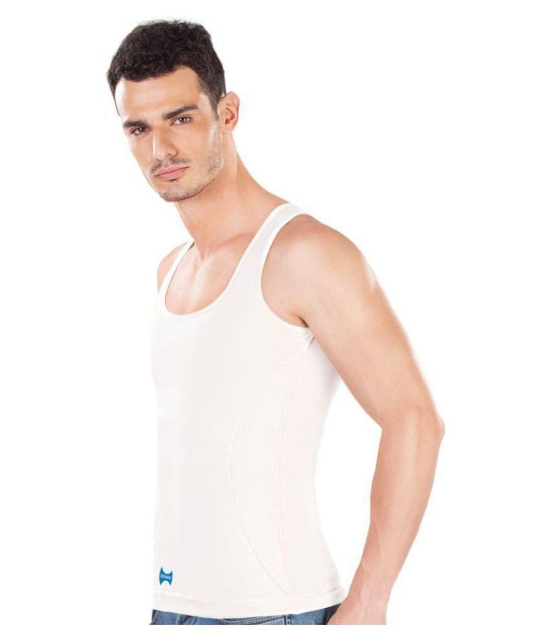 Dermawear - White Cotton Blend Mens Vest  ( Pack of 1 ) - M