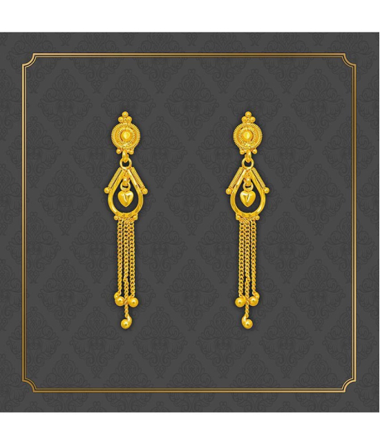 LUV FASHION Golden Drop Earrings ( Pack of 1 ) - Golden