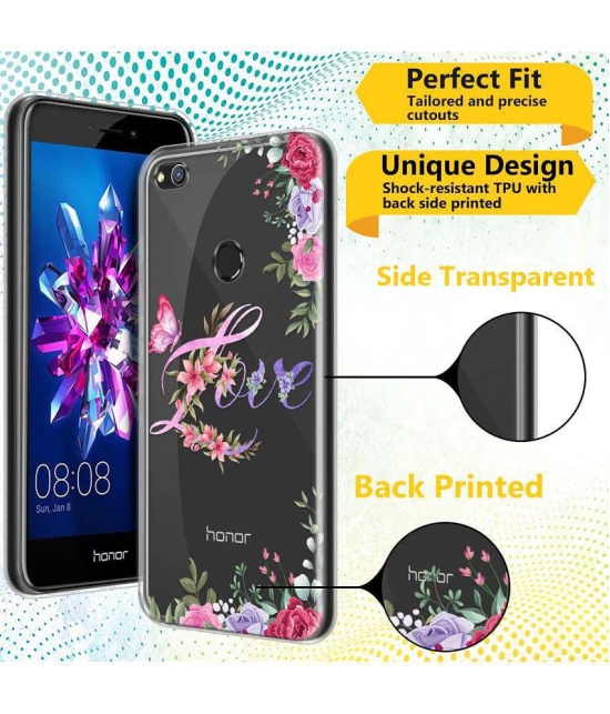 NBOX - Multicolor Silicon Printed Back Cover Compatible For Honor 8 Lite ( Pack of 1 )