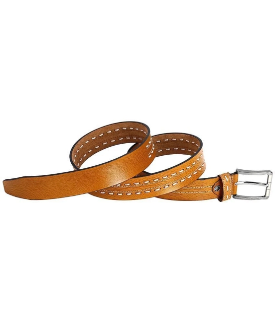 Leather World - Tan Faux Leather Mens Formal Belt ( Pack of 1 ) - None