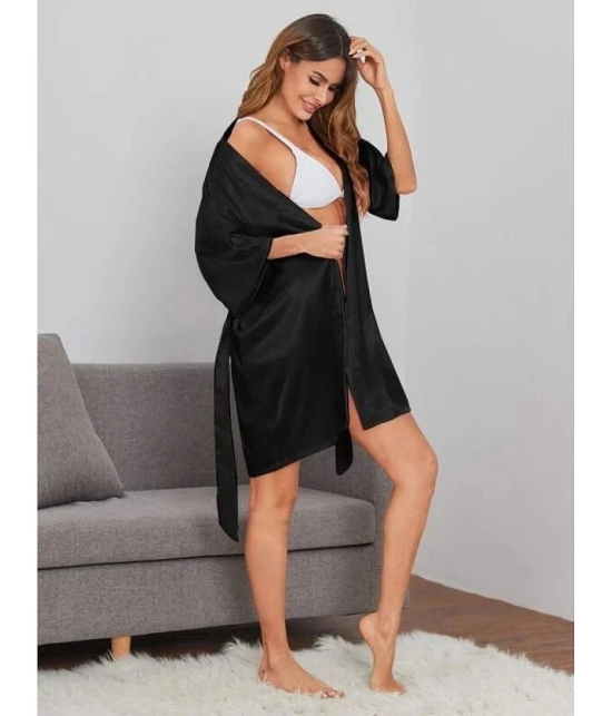 Celosia Satin Robes - Black Single - Free Size