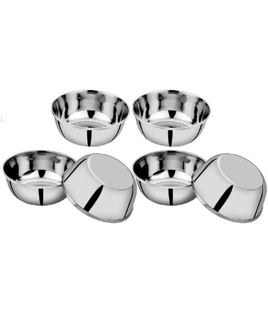 7 Star Traders Stainless Steel Serving Bowl 250 mL ( Set of 6 ) - Silver