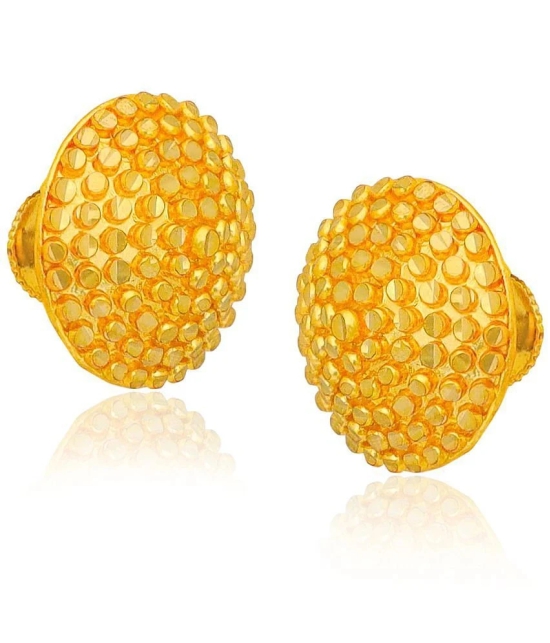 LUV FASHION Golden Jhumki Earrings ( Pack of 1 ) - Golden