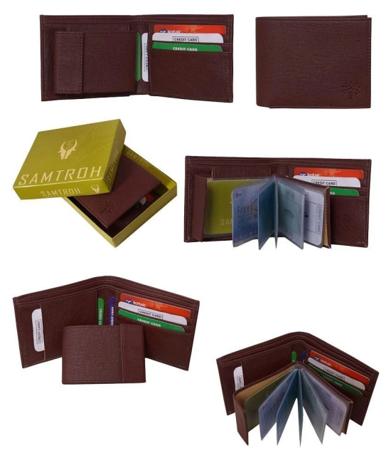 samtroh - Brown PU Mens Regular Wallet ( Pack of 1 ) - Brown