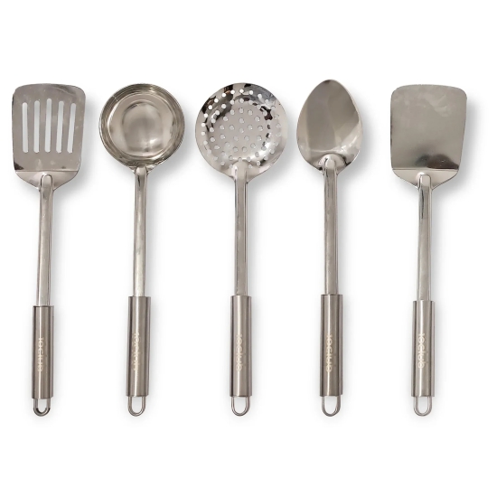 Stainless Steel Cooking Essentials |  5Pc Kitchen Tool Set