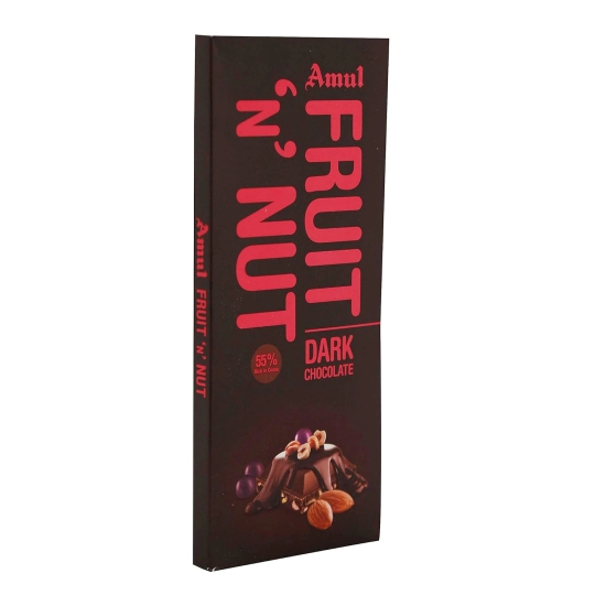 Amul Dark Chocolate Bar Fruit N Nut, 150 G