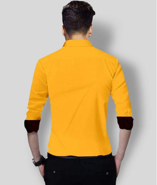 Life Roads - Yellow Cotton Slim Fit Men's Casual Shirt (Pack of 1 ) - None