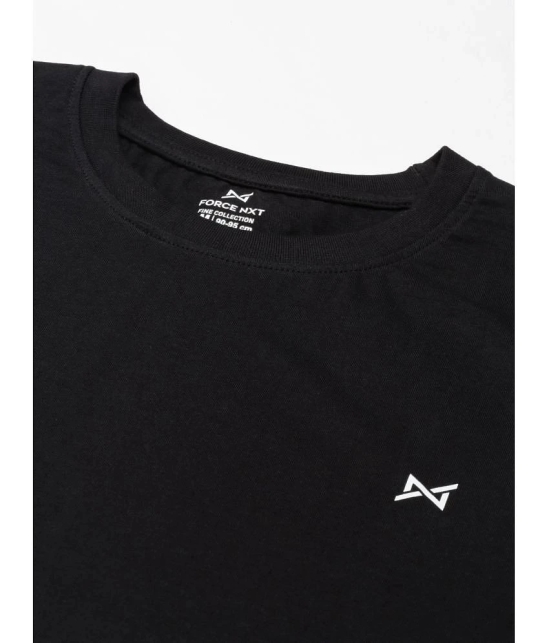 Force NXT - Black 100% Cotton Regular Fit Mens T-Shirt ( Pack of 1 ) - None