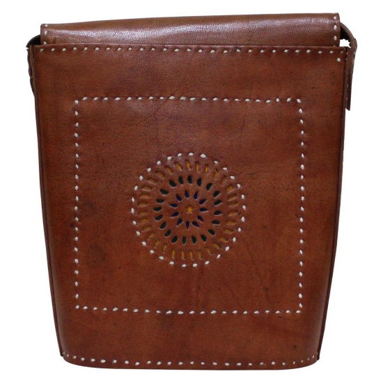 Garvi Gurjari (A Gujarat Govt Enterprise Handcrafted Kutchi Leather Balti Sling Bag(GGCMLBB21)