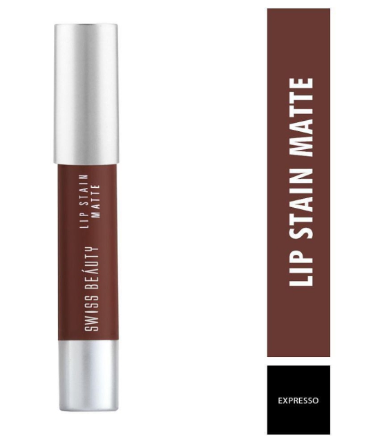 Swiss Beauty Lip Stain Matte Lipstick Lipstick (Espresso), 3.4gm