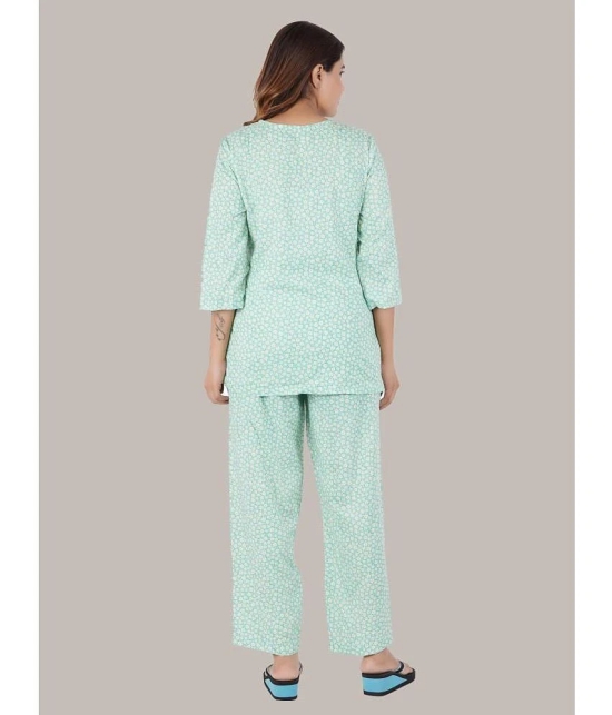 STYLE SHOES - Green Rayon Womens Nightwear Nightsuit Sets ( Pack of 1 ) - None