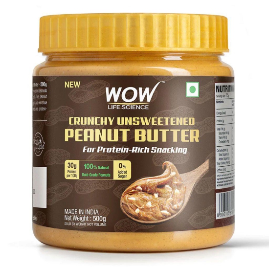 Crunchy Unsweetened Peanut Butter - 500 GM